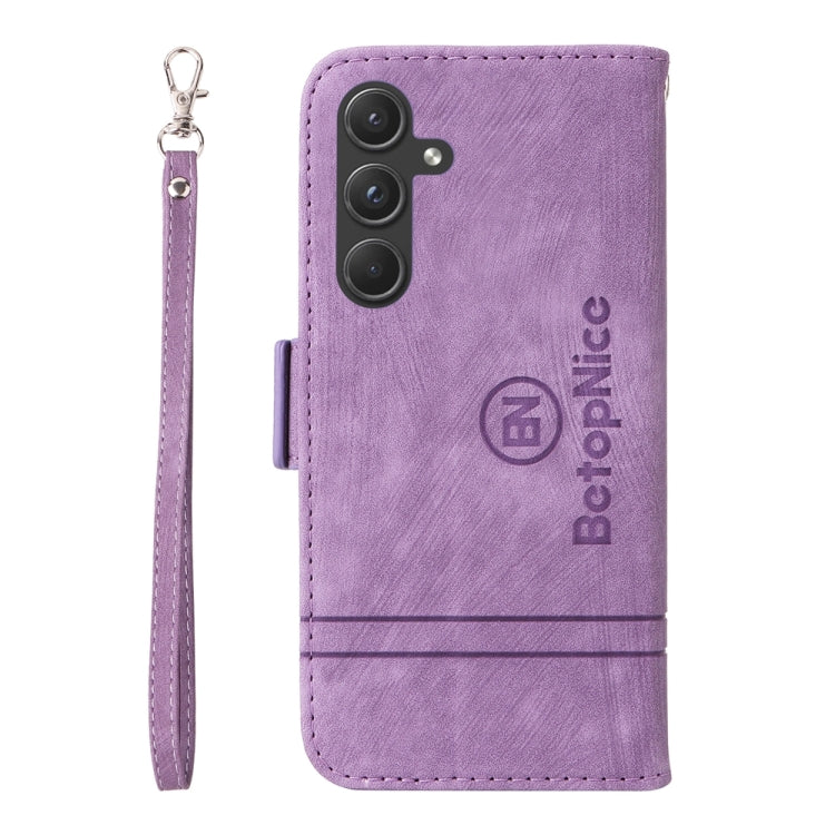 For Samsung Galaxy A55 BETOPNICE Dual-side Buckle Leather Phone Case(Purple)