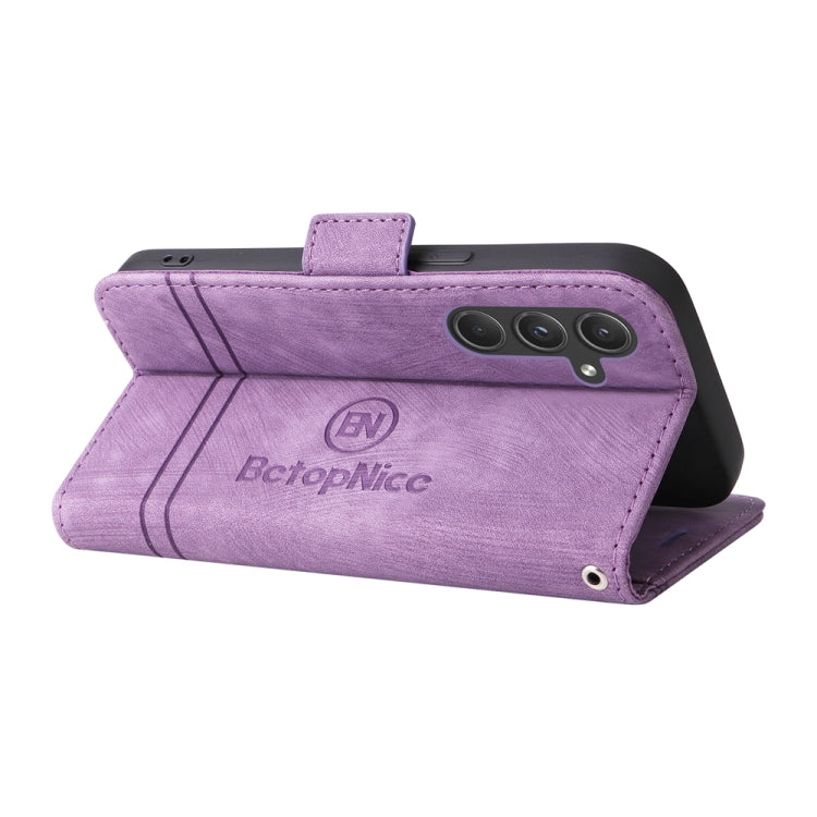 For Samsung Galaxy A55 BETOPNICE Dual-side Buckle Leather Phone Case(Purple)
