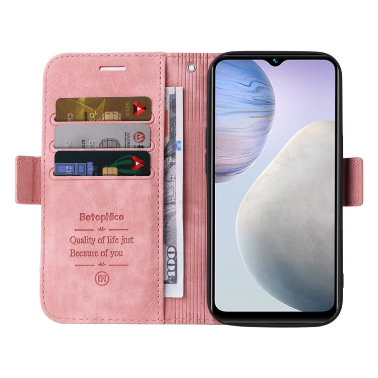 For vivo Y02 4G / Y02A / Y11 2023 BETOPNICE Dual-side Buckle Leather Phone Case(Pink)