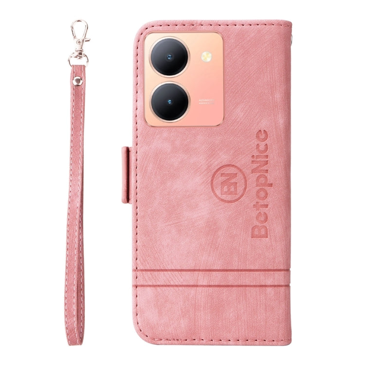 For vivo Y78 5G Global BETOPNICE Dual-side Buckle Leather Phone Case(Pink)