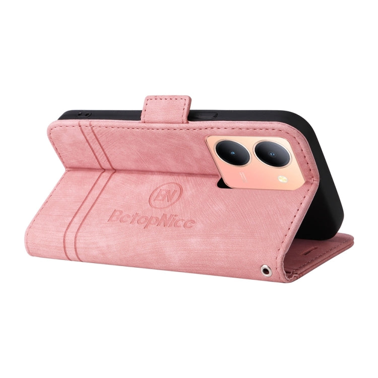 For vivo Y78 5G Global BETOPNICE Dual-side Buckle Leather Phone Case(Pink)