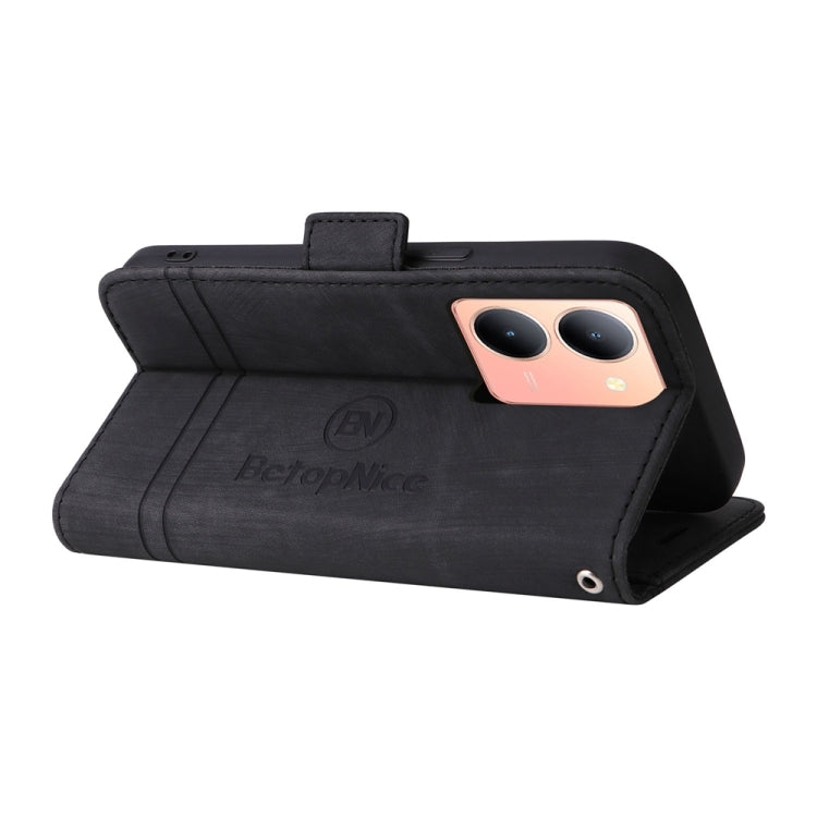 For vivo Y78 5G Global BETOPNICE Dual-side Buckle Leather Phone Case(Black)