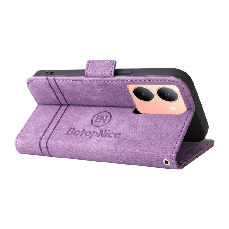 For vivo Y78 5G Global BETOPNICE Dual-side Buckle Leather Phone Case(Purple)