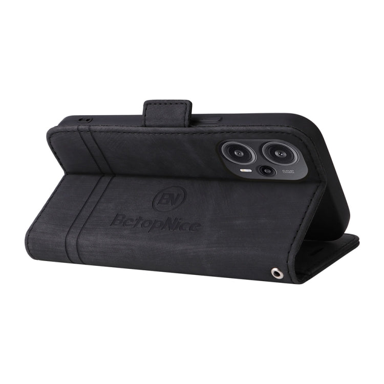 For Xiaomi Redmi Note 12 Turbo 5G BETOPNICE Dual-side Buckle Leather Phone Case(Black)
