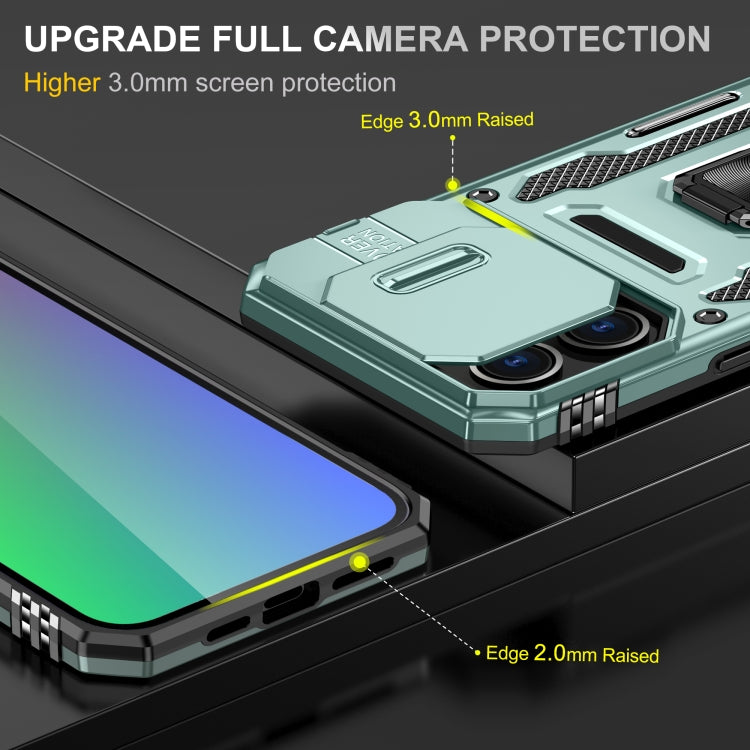 Armor PC + TPU Camera Shield Phone Case, For iPhone 16 Pro, For iPhone 16 Plus, For iPhone 16