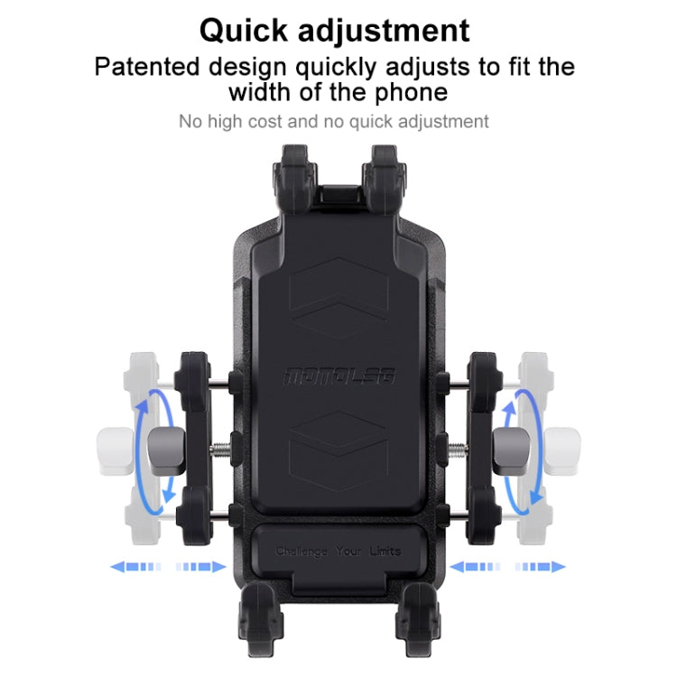 MOTOSLG Crab Motorcycle Phone Clamp Bracket U-Type Headbar Mount with Anti-theft Lock(Black)