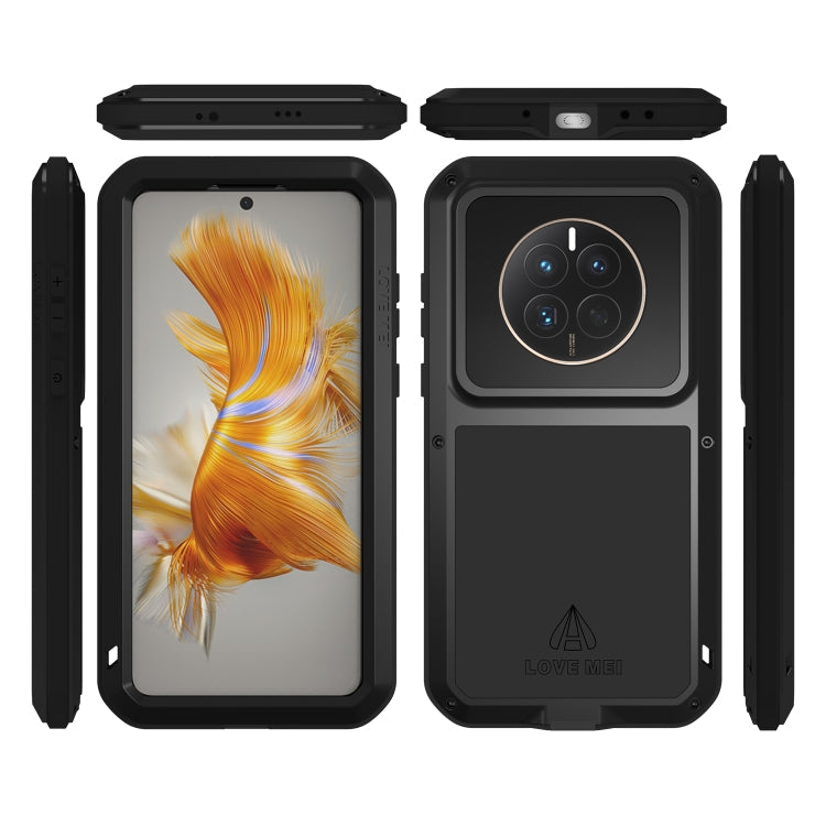 For Huawei P60 / P60 Pro / P60 Art LOVE MEI POWERFUL Metal Shockproof Life Waterproof Dustproof Phone Case(Black)