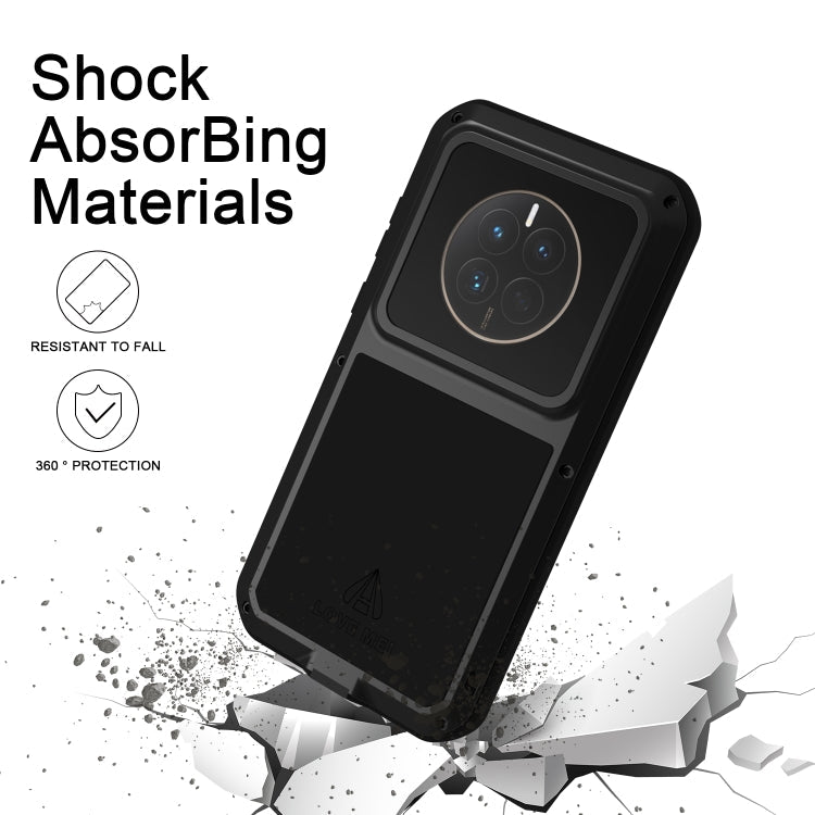 For Huawei Mate 50 LOVE MEI POWERFUL Metal Shockproof Life Waterproof Dustproof Phone Case(White)
