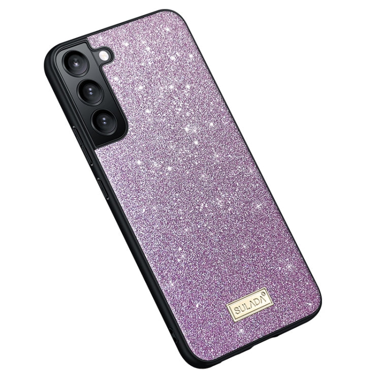 For Samsung Galaxy S24+ 5G SULADA Glittery TPU Hybrid Handmade Leather Phone Case(Purple)