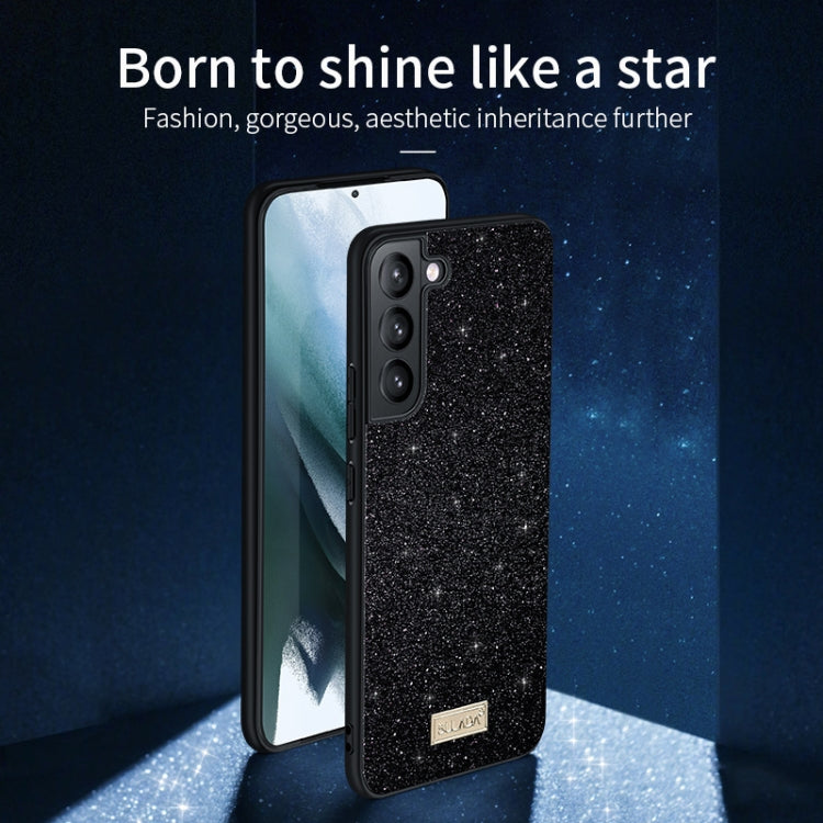 For Samsung Galaxy S25+ 5G SULADA Glittery TPU Hybrid Handmade Leather Phone Case(Black)
