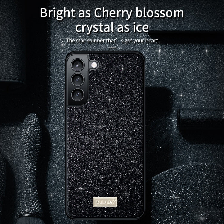 For Samsung Galaxy S25 5G SULADA Glittery TPU Hybrid Handmade Leather Phone Case(Red)