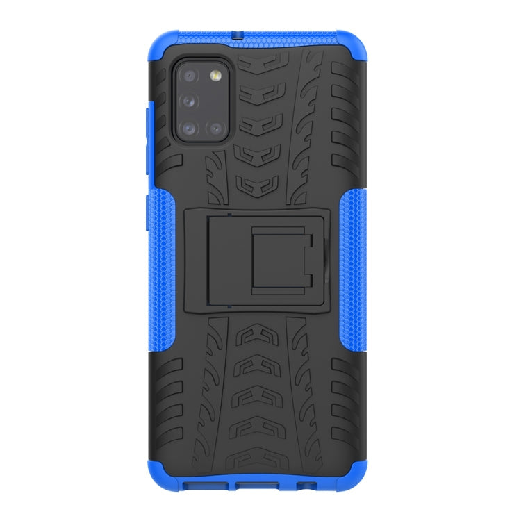 Tire Texture Shockproof TPU+PC Protective Case，with Holder, For Samsung Galaxy A31, For Samsung Galaxy M11, For Xiaomi Mi 10 Lite 5G