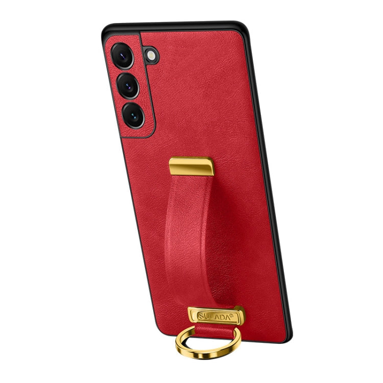 For Samsung Galaxy S24 5G SULADA PC Hybrid Leather Texture Skin Feel Shockproof Phone Case(Red)