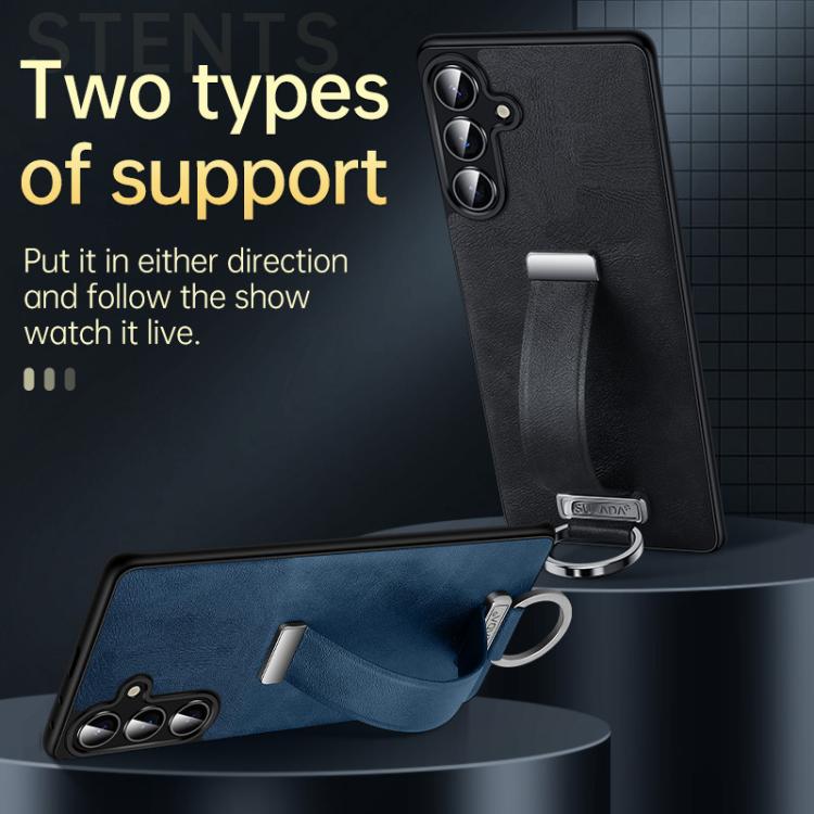 For Samsung Galaxy S25 5G SULADA PC Hybrid Leather Texture Skin Feel Shockproof Phone Case(Brown)