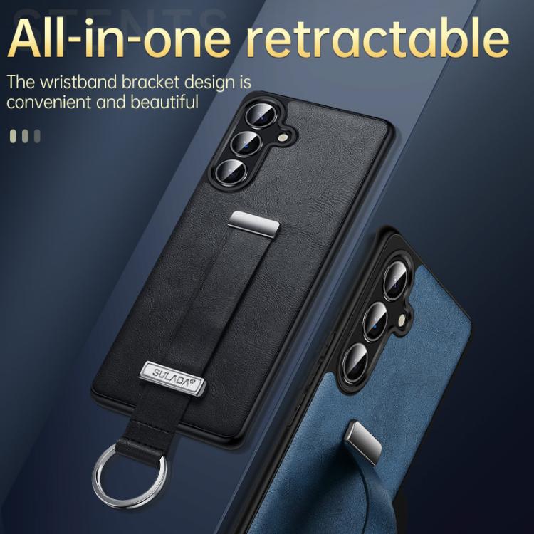 For Samsung Galaxy S25+ 5G SULADA PC Hybrid Leather Texture Skin Feel Shockproof Phone Case(Red)