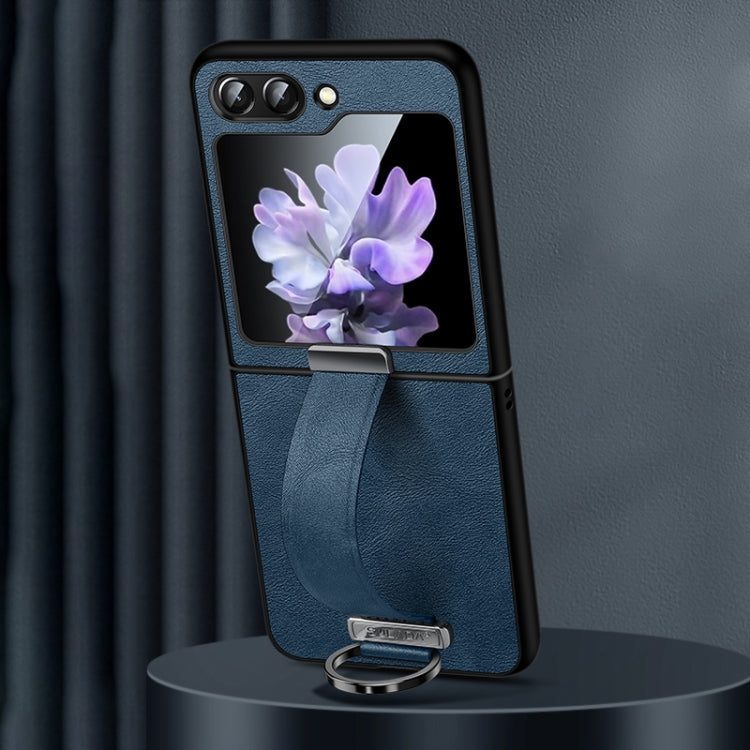 For Samsung Galaxy Z Flip7 FE / Flip6 SULADA PC Hybrid Leather Texture Skin Feel Shockproof Phone Case(Blue)