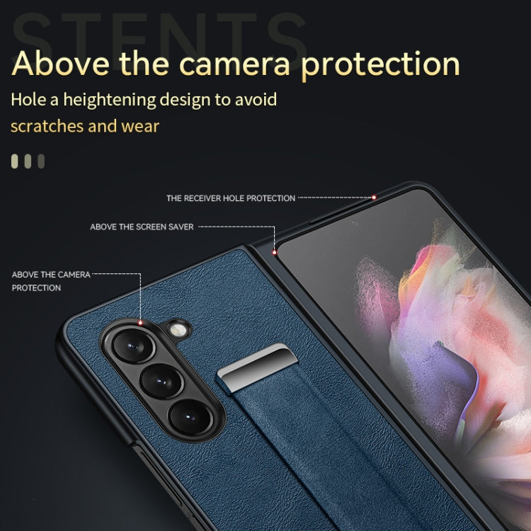 For Samsung Galaxy Flip5 SULADA PC Hybrid Leather Texture Skin Feel Shockproof Phone Case(Orange)