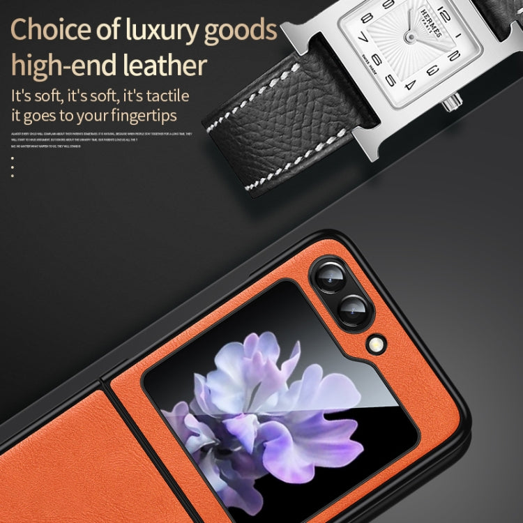 For Samsung Galaxy Z Flip6 / Flip7 FE SULADA Shockproof TPU + Handmade Leather Phone Case(Green)