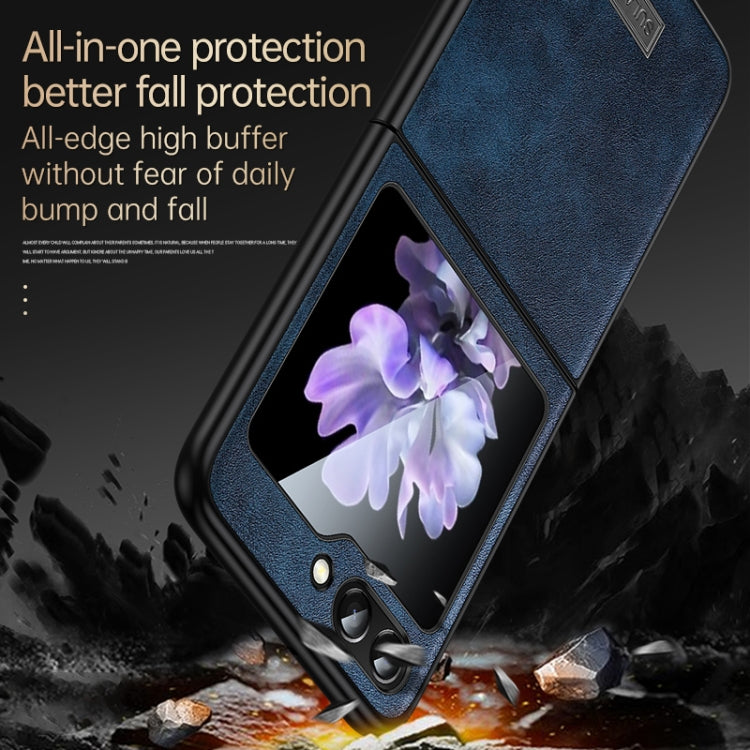 For Samsung Galaxy Z Flip6 / Flip7 FE SULADA Shockproof TPU + Handmade Leather Phone Case(Brown)