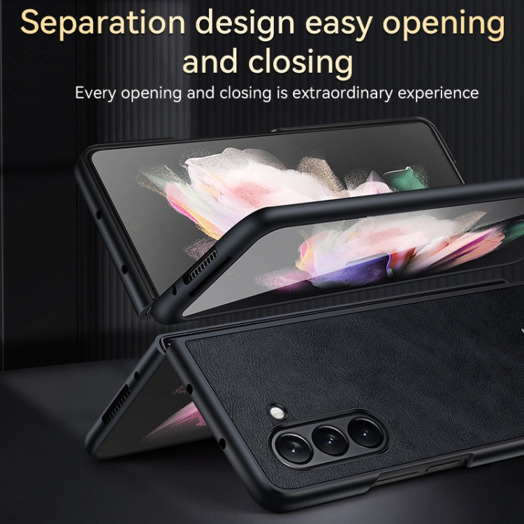 For Samsung Galaxy Z Fold4 SULADA Shockproof TPU + Handmade Leather Phone Case(Green)