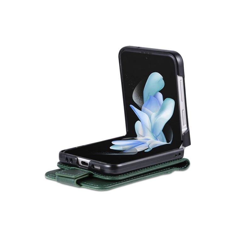 For Samsung Galaxy Z Flip7 FE / Flip6 AZNS Magnetic Calf Texture Flip Leather Phone Case(Dark Green)