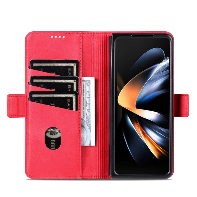 For Samsung Galaxy Z Fold6 5G AZNS Magnetic Calf Texture Flip Leather Phone Case(Red)