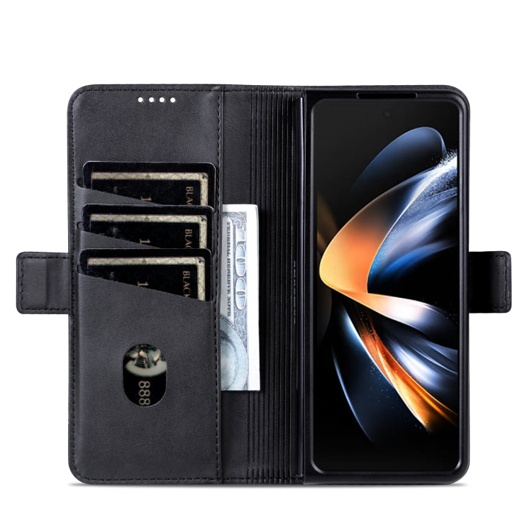 For Samsung Galaxy Z Fold6 5G AZNS Magnetic Calf Texture Flip Leather Phone Case(Black)