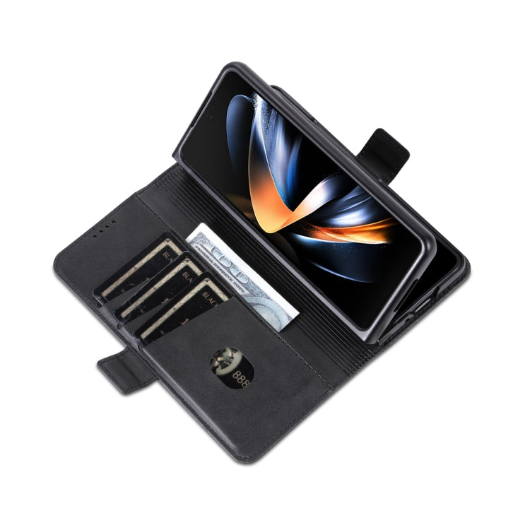 For Samsung Galaxy Z Fold6 5G AZNS Magnetic Calf Texture Flip Leather Phone Case(Black)