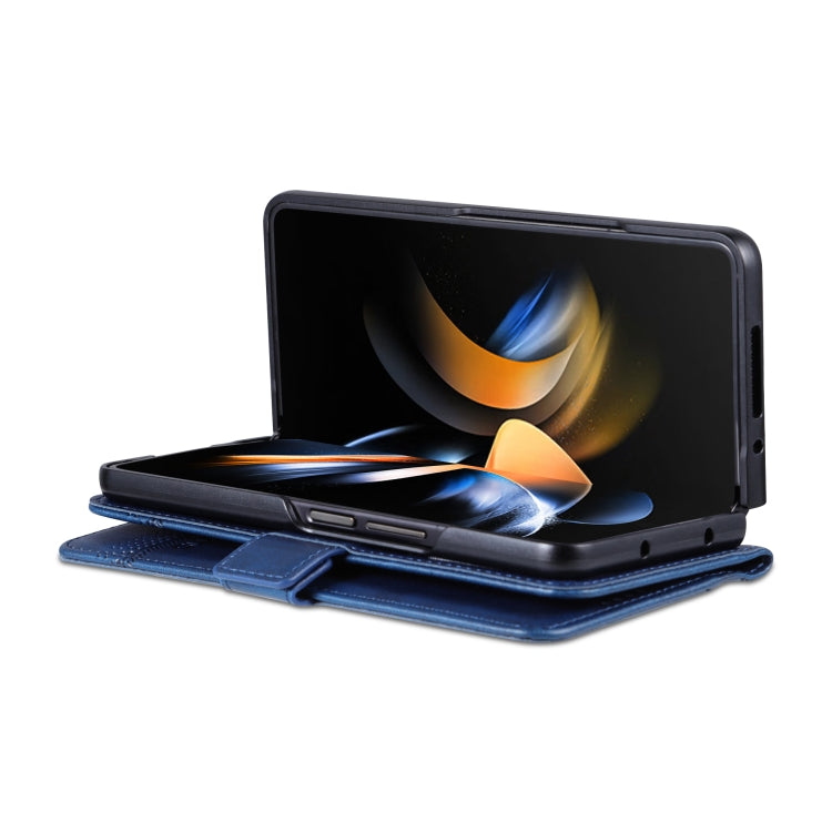 For Samsung Galaxy Z Fold6 5G AZNS Magnetic Calf Texture Flip Leather Phone Case(Dark Blue)