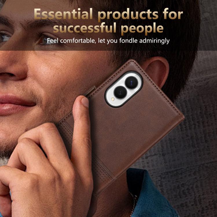 AZNS Magnetic Calf Texture Flip Leather Phone Case, For Galaxy Z Fold8 5G, For Galaxy Z Fold8 Ultra 5G, For Galaxy Z Flip8 5G, For Samsung Galaxy Z Flip7 FE / Flip6