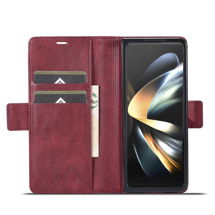 For Samsung Galaxy Z Fold6 5G LC.IMEEKE RFID Anti-theft Leather Phone Case(Red)