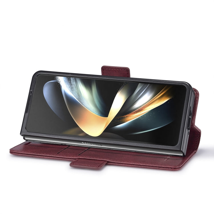 For Samsung Galaxy Z Fold6 5G LC.IMEEKE RFID Anti-theft Leather Phone Case(Red)