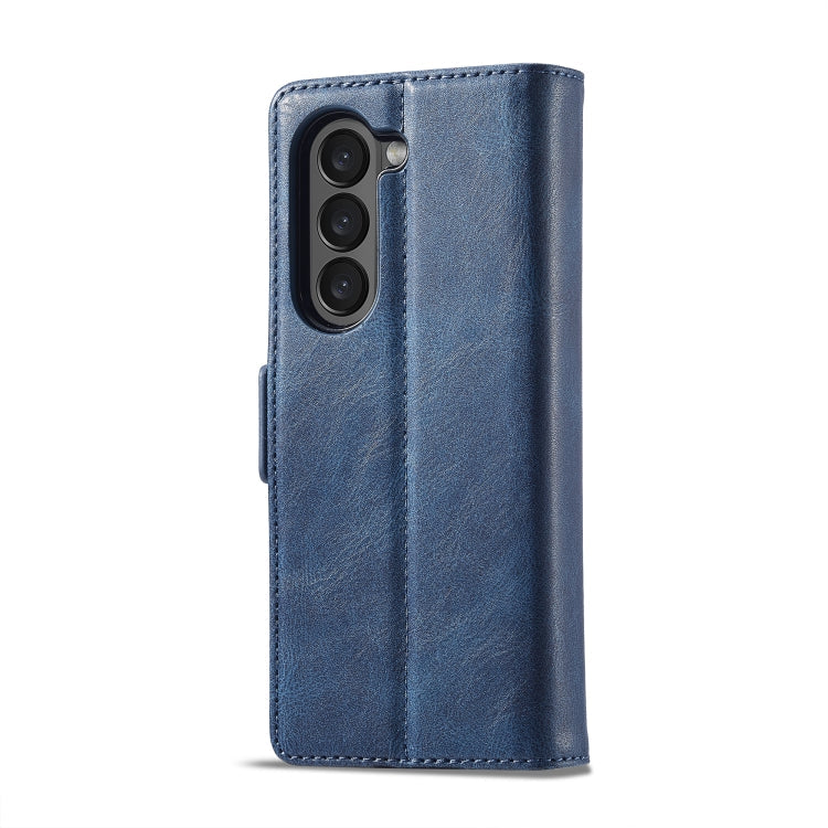 For Samsung Galaxy Z Fold6 5G LC.IMEEKE RFID Anti-theft Leather Phone Case(Blue)