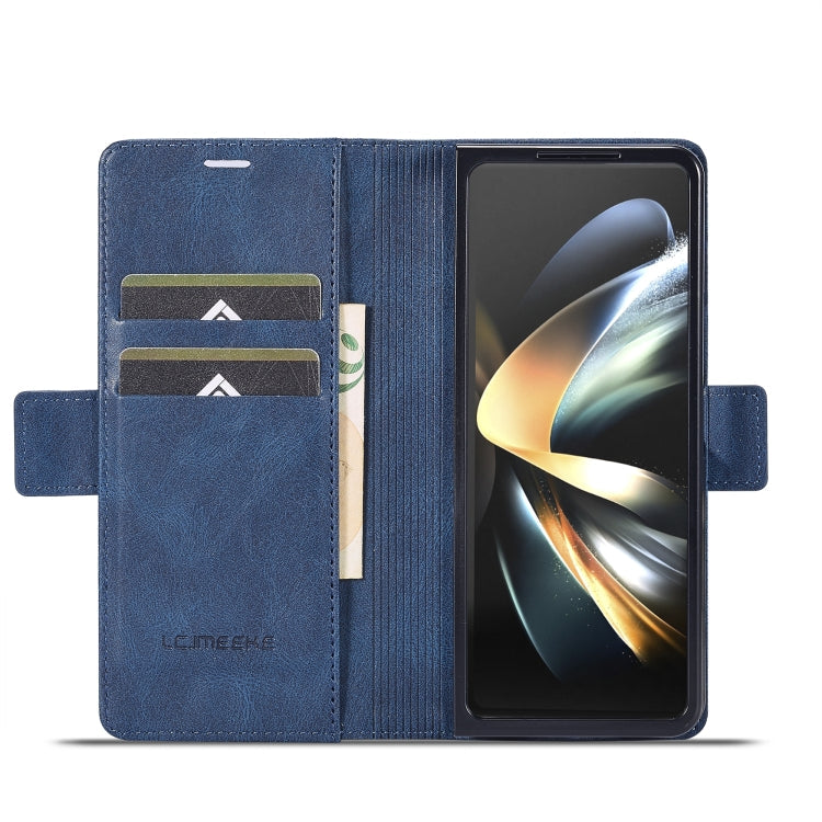 For Samsung Galaxy Z Fold6 5G LC.IMEEKE RFID Anti-theft Leather Phone Case(Blue)