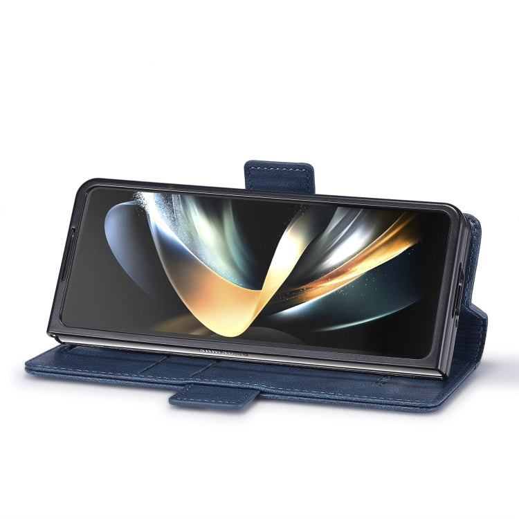 For Samsung Galaxy Z Fold6 5G LC.IMEEKE RFID Anti-theft Leather Phone Case(Blue)
