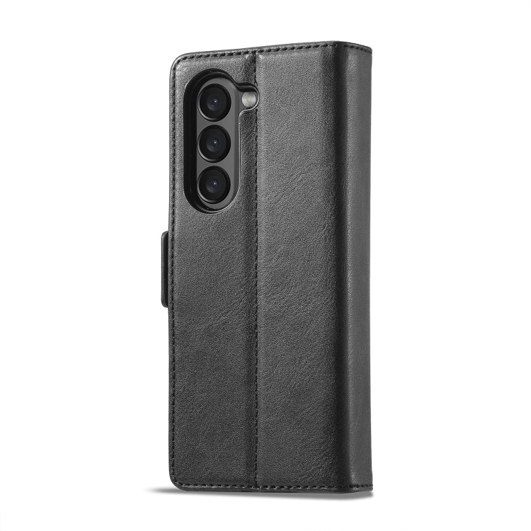 For Samsung Galaxy Z Fold6 5G LC.IMEEKE RFID Anti-theft Leather Phone Case(Black)