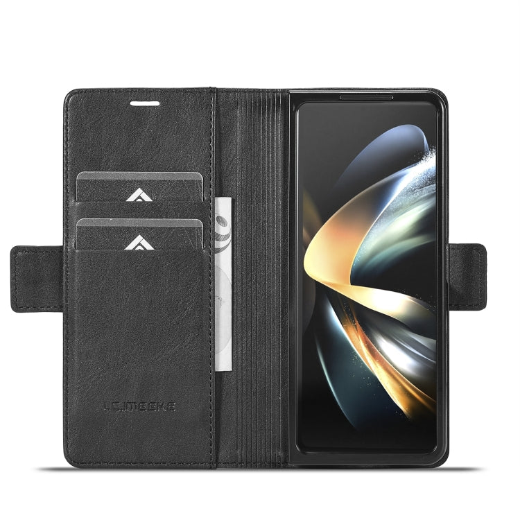 For Samsung Galaxy Z Fold6 5G LC.IMEEKE RFID Anti-theft Leather Phone Case(Black)