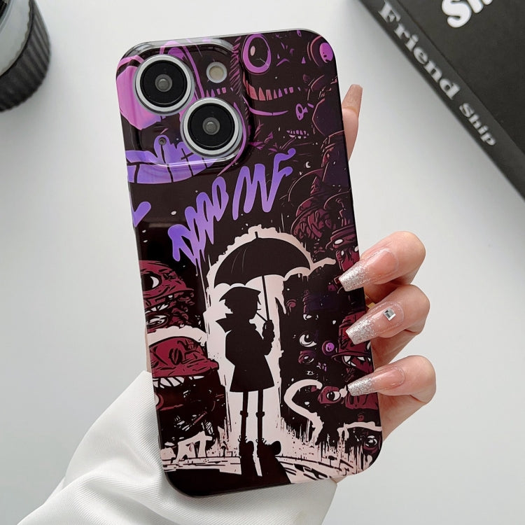 Painted Pattern Precise Hole PC Phone Case, For iPhone 15 Plus