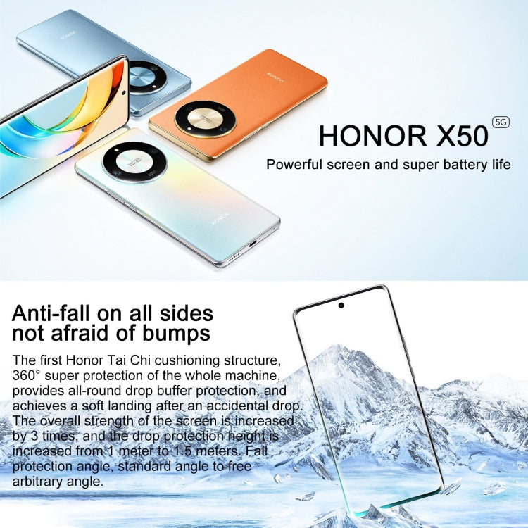 Honor X50 5G, 108MP Camera, 6.78 inch MagicOS 7.1.1 Snapdragon 6 Gen1 Octa Core up to 2.2GHz, Network: 5G, OTG, Not Support Google Play, Memory:16GB+512GB(Blue)