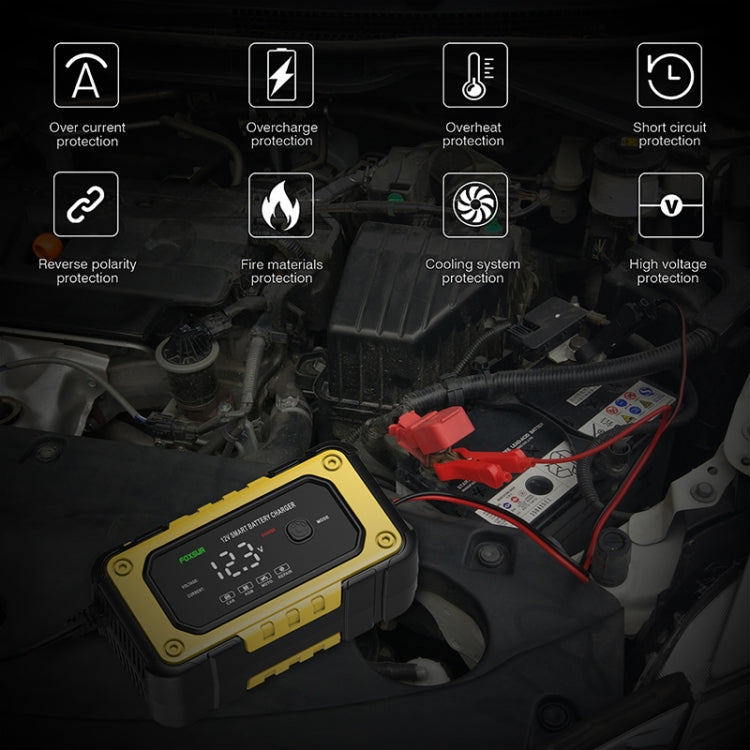 FOXSUR FBC1206E 6A 12V Car / Motorcycle Smart Battery Charger(EU Plug)
