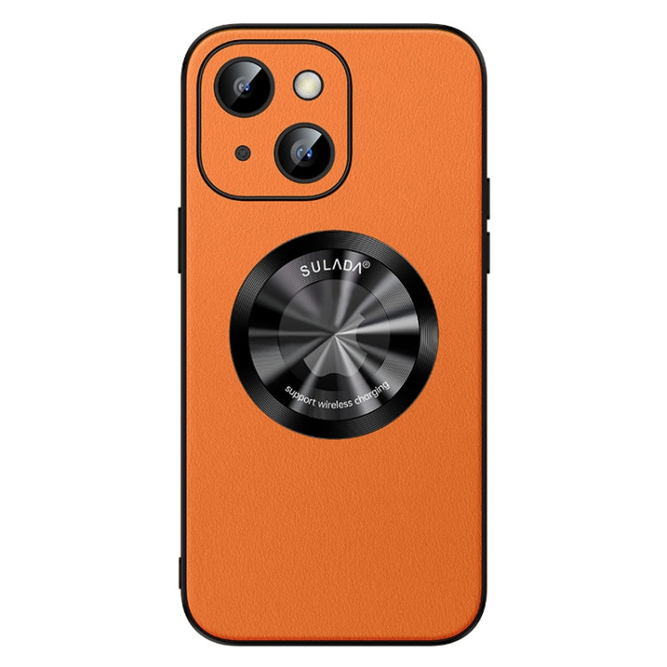 SULADA Microfiber Leather MagSafe Magnetic Phone Case, For iPhone 15, For iPhone 14 Plus, For iPhone 14