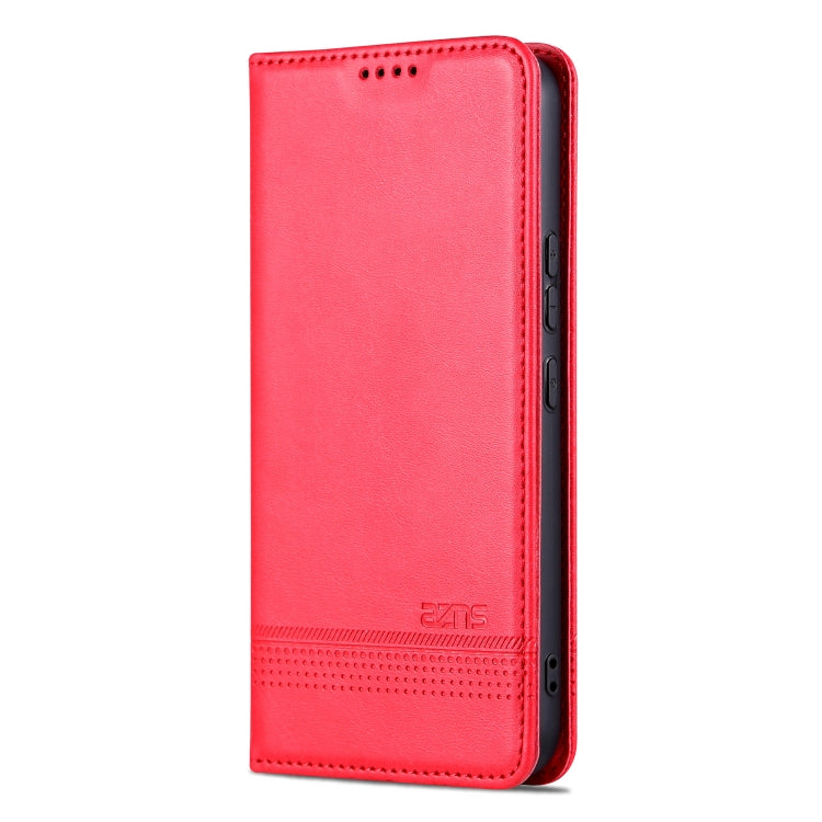 For Samsung Galaxy A55 5G AZNS Magnetic Calf Texture Flip Leather Phone Case(Red)