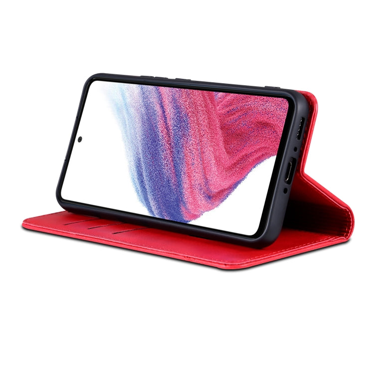 For Samsung Galaxy A55 5G AZNS Magnetic Calf Texture Flip Leather Phone Case(Red)