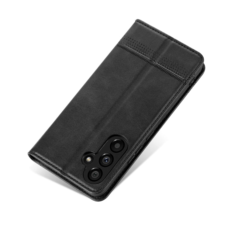 For Samsung Galaxy A55 5G AZNS Magnetic Calf Texture Flip Leather Phone Case(Black)