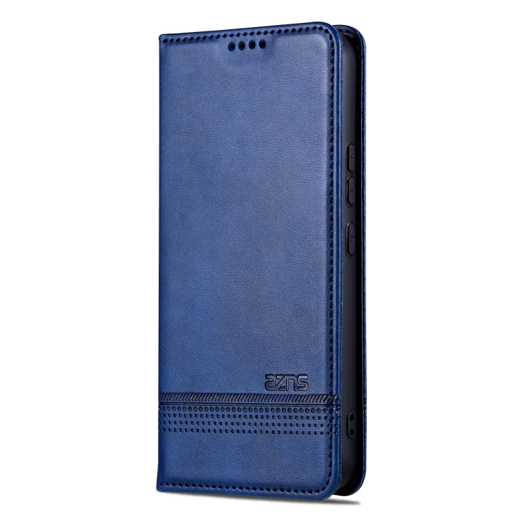 For Samsung Galaxy A55 5G AZNS Magnetic Calf Texture Flip Leather Phone Case(Dark Blue)