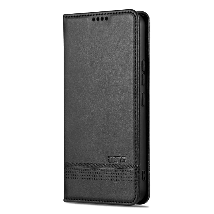 For Samsung Galaxy A35 5G AZNS Magnetic Calf Texture Flip Leather Phone Case(Black)