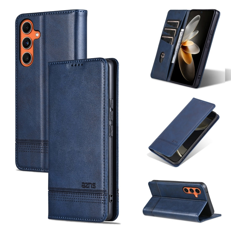 For Samsung Galaxy C55/M55 AZNS Magnetic Calf Texture Flip Leather Phone Case(Dark Blue)