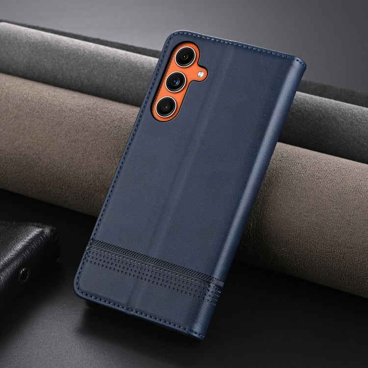 For Samsung Galaxy C55/M55 AZNS Magnetic Calf Texture Flip Leather Phone Case(Dark Blue)