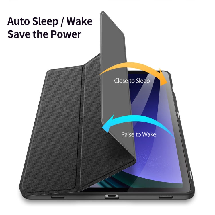 For Samsung Galaxy Tab S10 Lite / S10 FE DUX DUCIS TOBY Series Antiskid Leather Tablet Case with Sleep / Wake-up Function(Black)