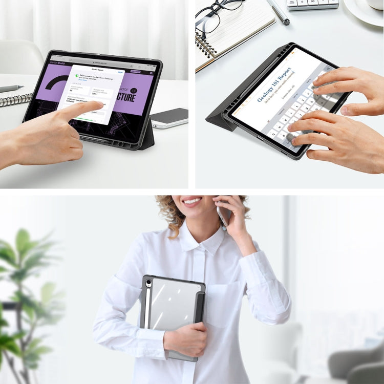 For Samsung Galaxy Tab S10 Lite / S10 FE DUX DUCIS TOBY Series Antiskid Leather Tablet Case with Sleep / Wake-up Function(Black)